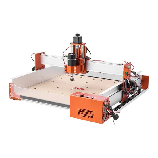 Masina de frezat CNC pe 3 axe, ax principal 100 W, cadru aliaj aluminiu, sina liniara, zonă de lucru 400 x 400 x 95 mm, Banda Led