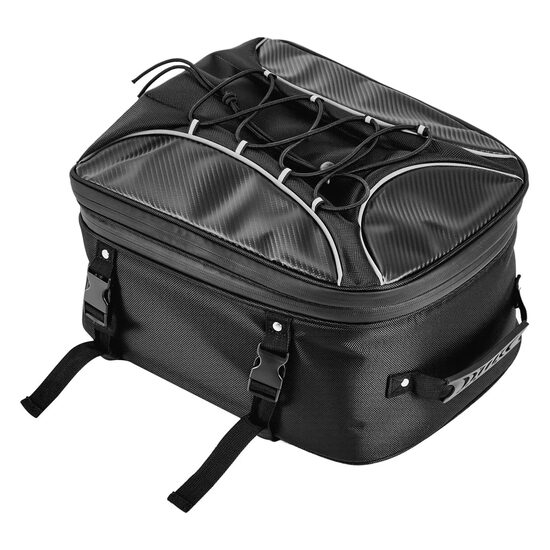 Geanta spate motocicleta, Capacitate 23-34 l, Dimensiuni extinse 390 x 310 x 295 mm, negru