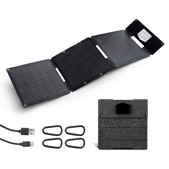Panou solar camping, Pliabil, monocristalin, 30 W, IP65, Incarcator multi-dispozitiv, 858 x 246 x 21 mm