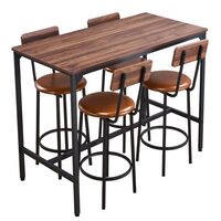 Masa de bar cu 4 scaune, 1200 x 400 x 900 mm, Maro/Negru