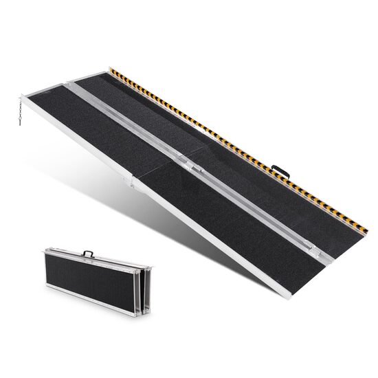Rampa pliabila, Portabila, Aluminiu, Anti-derapanta, Capacitate 360 kg, Dimensiune deschisa 213.7 x 73.7 x 8 cm