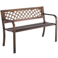 Banca cu cadru metalic otel, Bronz antic, Lungime 116 cm, max 250 kg, 2 persoane