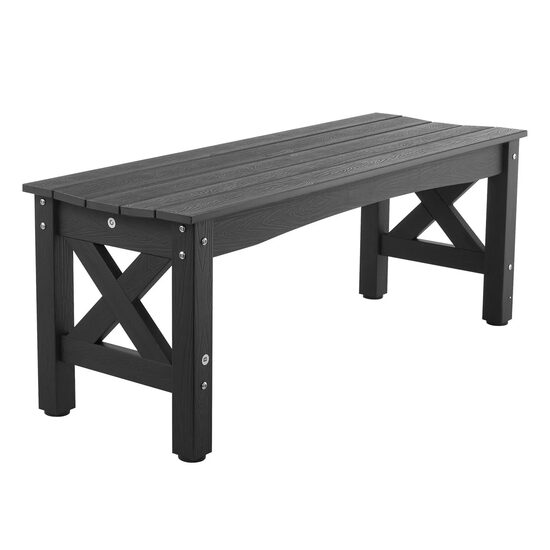 Banca cu cadru Plastic rezistent, Negru, Lungime 113 cm, max 272 kg, 2 persoane