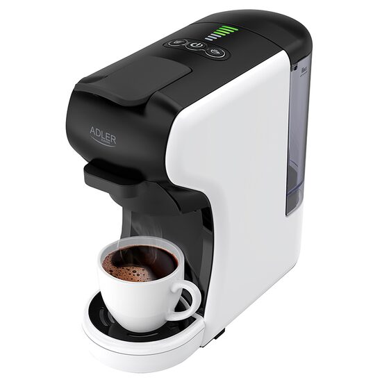 Espressor cafea cu capsule 19 Bar, 5 adaptoare de capsule interschimbabile, Rezervor 0.6 l, 1450 W, Alb