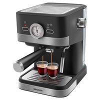 Espressor manual 20 bar, cappuccino, 1050W, rezervor apa 1.5 l, Baghetă de abur rotativă, negru