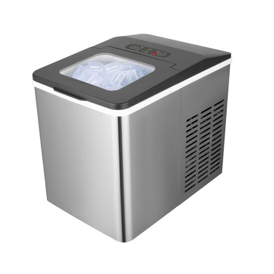 Aparat portabil de facut cuburi de gheata, Inox, 12 kg/zi, 150 W, Rezervor apa 1.8 l