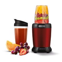 Blender smoothie, 1200 W, Rosu, Capacitate 1 l, Picioare antiderapante