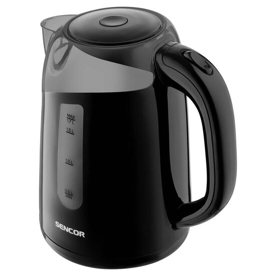 Fierbator electric cordless, Capacitate 1.7 l, Putere 2200 W, sistem triplu de siguranta, Negru