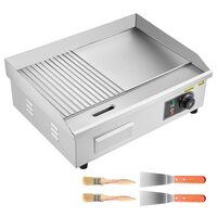 Plita electrica, Plancha Inox 3200 W, suprafata de gatit Striata/Neteda 535 x 300 mm, control reglabil al temperaturii 50-300°C