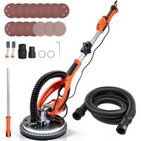 Slefuitor pentru pereti, tavane, plafoane si rigips cu brat telescopic 850 W, 800-1700 rpm, Led, maner pliabil si extensibil, 15 x discuri