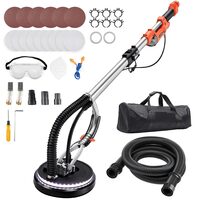 Slefuitor pentru pereti, tavane, plafoane si rigips cu brat telescopic 1010 W, 1000-2200 rpm, Led, maner pliabil si extensibil, 15 x discuri