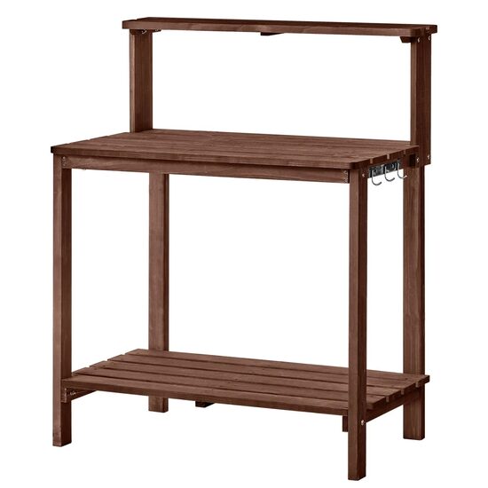 Suport masa gradinarit, Lemn, 91 x 49.5 x 108.5 cm, Raft depozitare, maro