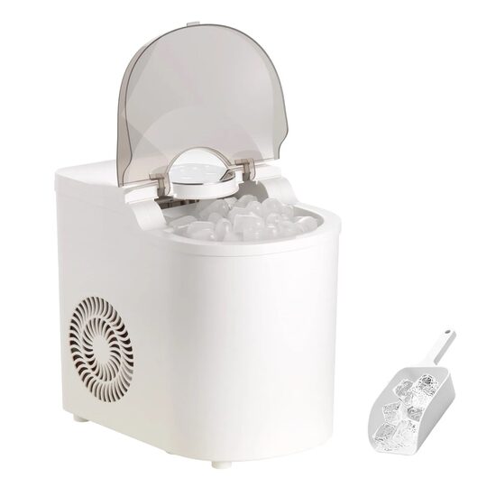 Aparat portabil de facut cuburi de gheata, 2 x dimensiuni, 11 kg/zi, 150 W, Rezervor apa 0.8 l, silentios 58 dB