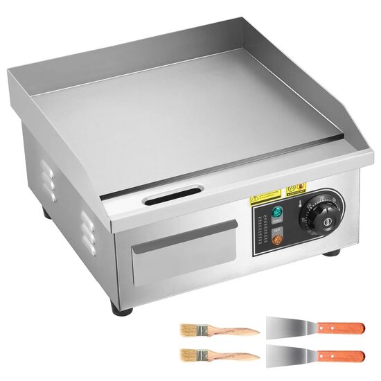 Plita electrica, Plancha Inox 2000 W, suprafata de gatit Neteda 355 x 300 mm, control reglabil al temperaturii 50-300°C
