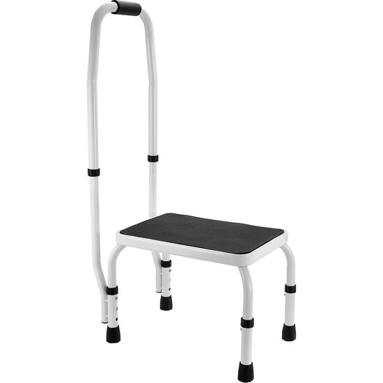 Scara cu 1 x Treapta si balustrada, Capacitate 150 kg, 3 x Inaltime reglabila, Otel, 810 x 417 x 285 mm