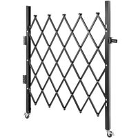 Poarta simpla pliabila de securitate, Retractabila, Otel, Negru, 2 x roti, Dimensiune 180 × 155 cm
