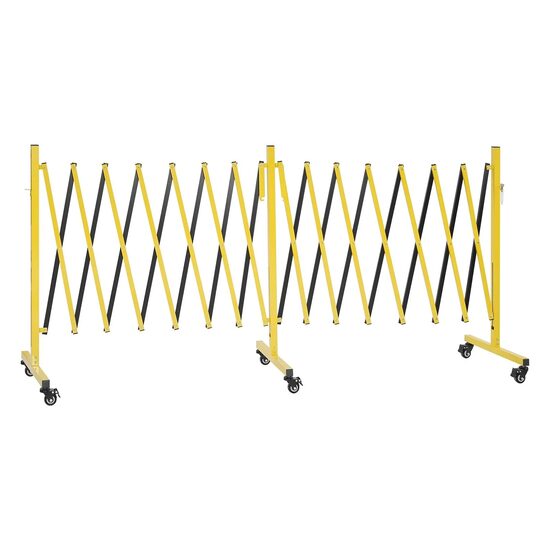 Poarta de securitate dublu extensibila, Lungime max 7.66 m, 6 x roti, Inaltime 102 cm