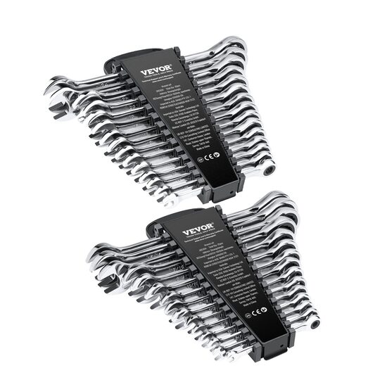 Set 30 x Chei combinate cu clichet, 8-24mm, SAE 1/4" - 1", Crom Vanadiu