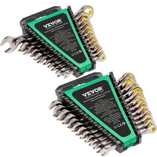 Set 24 x Chei combinate cu clichet, 8-19 mm, SAE 1/4" - 7/8", Crom Vanadiu