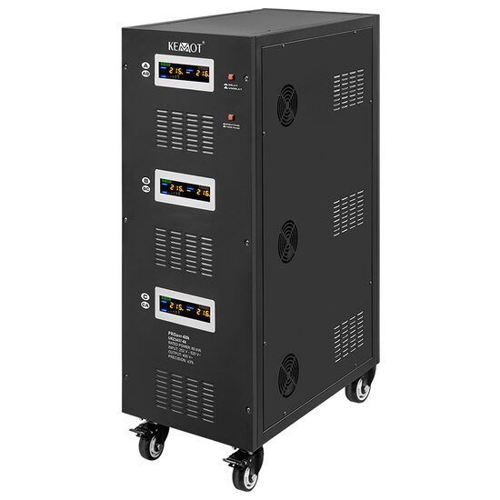 Stabilizator de tensiune automat 60 kVA, Tensiune intrare 252 – 520 V AC, Trifazat, Control stabilizare servomotor
