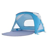 Cort de plaja 6 persoane, protecție UPF 50+, Albastru, 2850 x 1750 x 1840 mm, Geanta transport