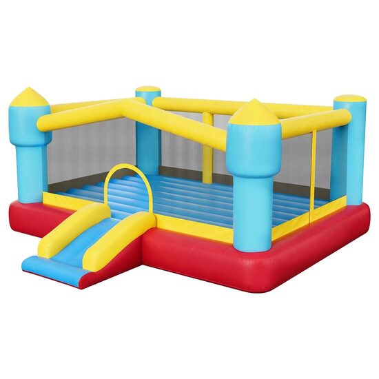 Spatiu joaca multifunctional, Topogan, Zona sarituri, cos baschet, max 160 kg, Gonflabil, 4480 x 4200 x 2070 mm