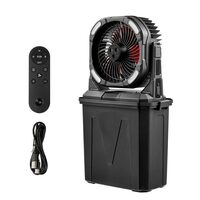 Ventilator cu acumulator, Functie pulverizare, 11 W, Rezervor apa 9 l, Telecomanda, baterie 10000 mAh, Lanterna