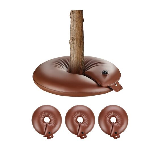 Set 4 x inel de irigare tulpina pomi, eliberare lentă 6-9 ore, Capacitate 60 l, PVC, Maro