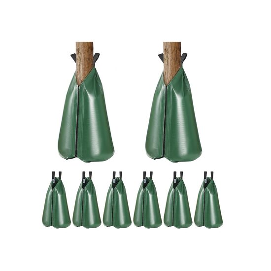 Set 8 x inel de irigare tulpina pomi, eliberare lentă 5-9 ore, Capacitate 75 l, PVC, Verde