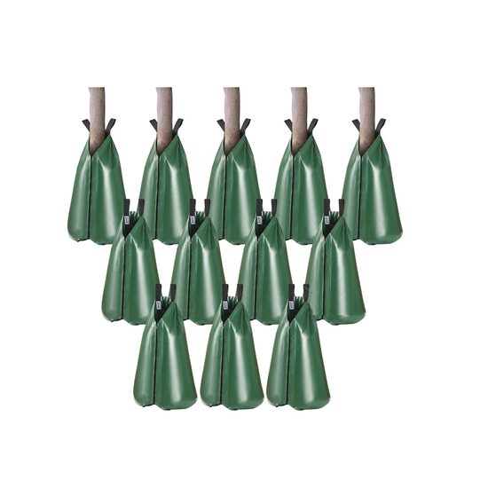 Set 12 x inel de irigare tulpina pomi, eliberare lentă 5-9 ore, Capacitate 75 l, PVC, Verde