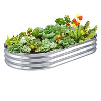 Pat de gradina din otel galvanizat pentru flori/legume, Suprainaltat, 182.5 x 92.5 x 28 cm, fara fund