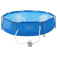 Piscina rotunda cu cadru metalic, Pompa filtru, Diametru 366 cm, Inaltime 0.76 m