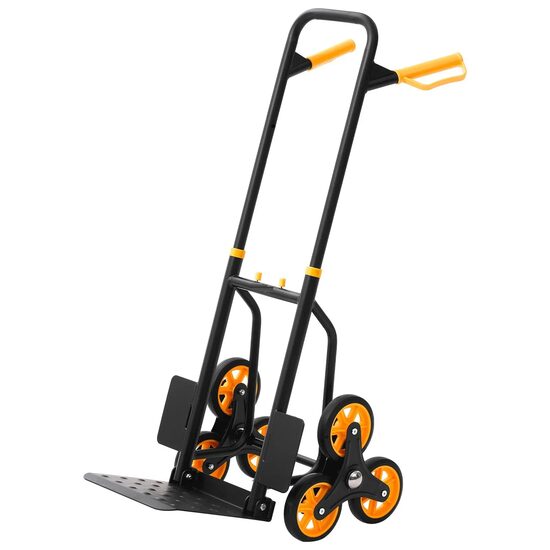 Carucior pentru urcat scarile, Pliabil, 6 roti, Capacitate 150 kg, Otel, 600 x 460 x 1090 mm, maner telescopic, greutate 11 kg