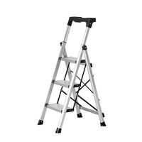 Scara pliabila cu 3 x Trepte Anti-derapante, Tava scule, Capacitate 150 kg, Aluminiu, 480 x 540 x 1040 mm