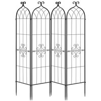 Set 4 x spalier metalic pentru gradina, 152 x 40.5 cm, Otel, Negru