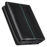 Set 2 x pachete geotextil contra buruienilor, Densitate 90 g/mp, Dimensiune 1.2 x 15.2 m/buc, Negru, 30 x accesorii prindere