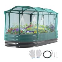 Mini sera cu sistem de auto-udare, 1800 x 900 x 300 mm, furtun de 10 m, 3 duze de pulverizare reglabile, acoperire plasa 