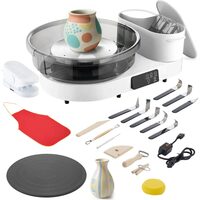 Roata de olarit profesionala electrica,  2 x platane 28/36 cm, pedala si Ecran tactil, 450 W, viteza reglabila 30-300 rpm