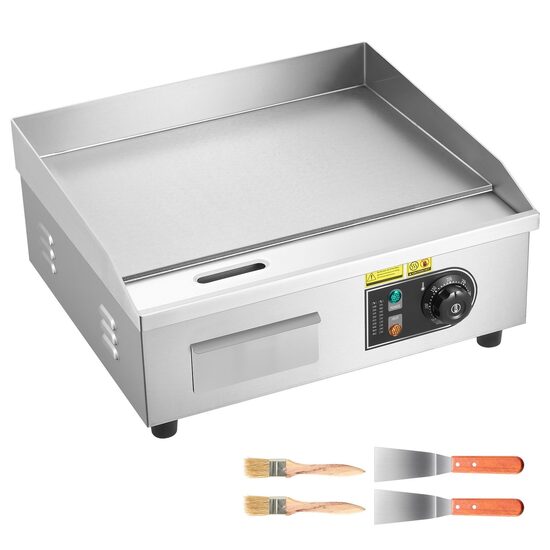 Plita electrica, Plancha Inox 2800 W, suprafata de gatit Neteda 450 x 300 mm, control reglabil al temperaturii 50-300°C