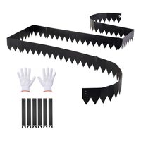 Set 6 x Borduri din Otel galvanizat, Lungime totala 6 m, Inaltime 15 cm, Grosime 1 mm, 6 x cleme conectare, Negru