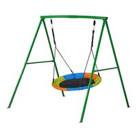 Leagan pentru copii, Cadru Otel, maxim 200 Kg, Verde/Albastru, Inaltime reglabila, 1.8 x 1.84 x 1.81 m