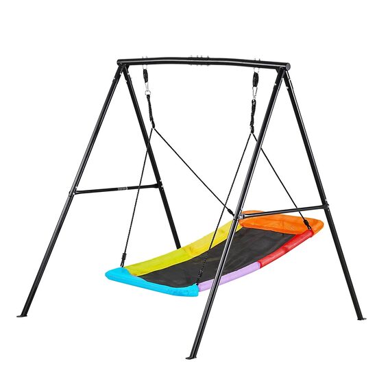 Leagan pentru copii, Cadru Otel, maxim 200 Kg, Inaltime reglabila, 1.8 x 1.84 x 1.81 m, Scaun patrat