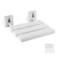 Scaun dus pliabil, montaj perete, Alb, Aluminiu/PP, 340 x 320 x 110 mm, max 100 kg