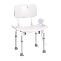 Scaun de dus cu spatar si inaltime reglabila pentru persoane cu dizabilitati, max 158 kg, Anti-derapant, aluminiu, suport dus