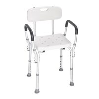 Scaun de dus cu inaltime reglabila si spatar pentru persoane cu dizabilitati, max 158 kg, Anti-derapant, aluminiu
