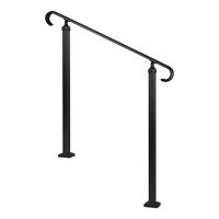 Balustrada pentru 2-3 trepte exterioare, Inaltime reglabila, Negru, Otel, 1000 x 94.5 x 974 mm