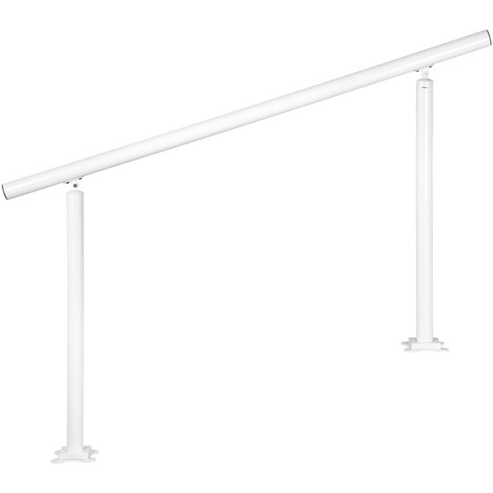Balustrada pentru 1-5 trepte exterioare, Alb, Aluminiu, Lungime 152 cm, Unghi reglabil