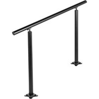 Balustrada pentru 1-3 trepte exterioare, Negru, Aluminiu, Lungime 91 cm, Unghi reglabil
