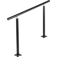 Balustrada pentru 1-4 trepte exterioare, Negru, Aluminiu, Lungime 121 cm, Unghi reglabil