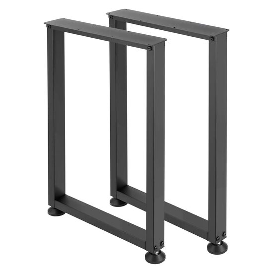 Set 2 picioare de masa, Otel, Negru, 75 x 90 cm, max 450 kg, Nivelare reglabila